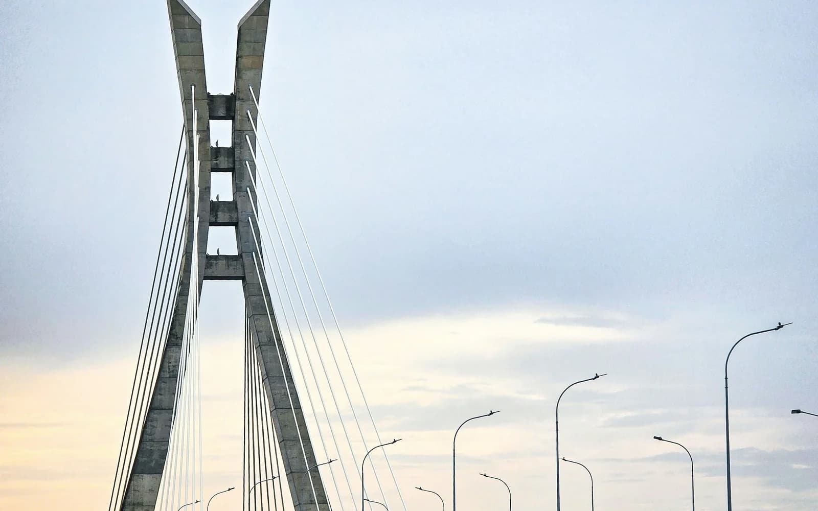 A landmark cable-stayed bridge in Lagos